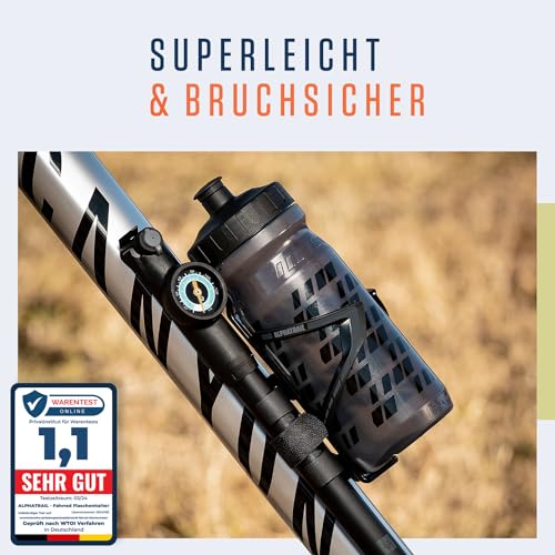 Alphatrail Bike Bottle Cage Max I Lifetime Anti-Breakage Guarantee 36g Lightweight Design I Incl. Fixing Screws I Compatible with Cube, SKS, Elite and Other Drinking Bottles