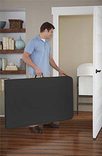 COSCO Molded Folding Banquet Table w/Handle, 6ft, Black