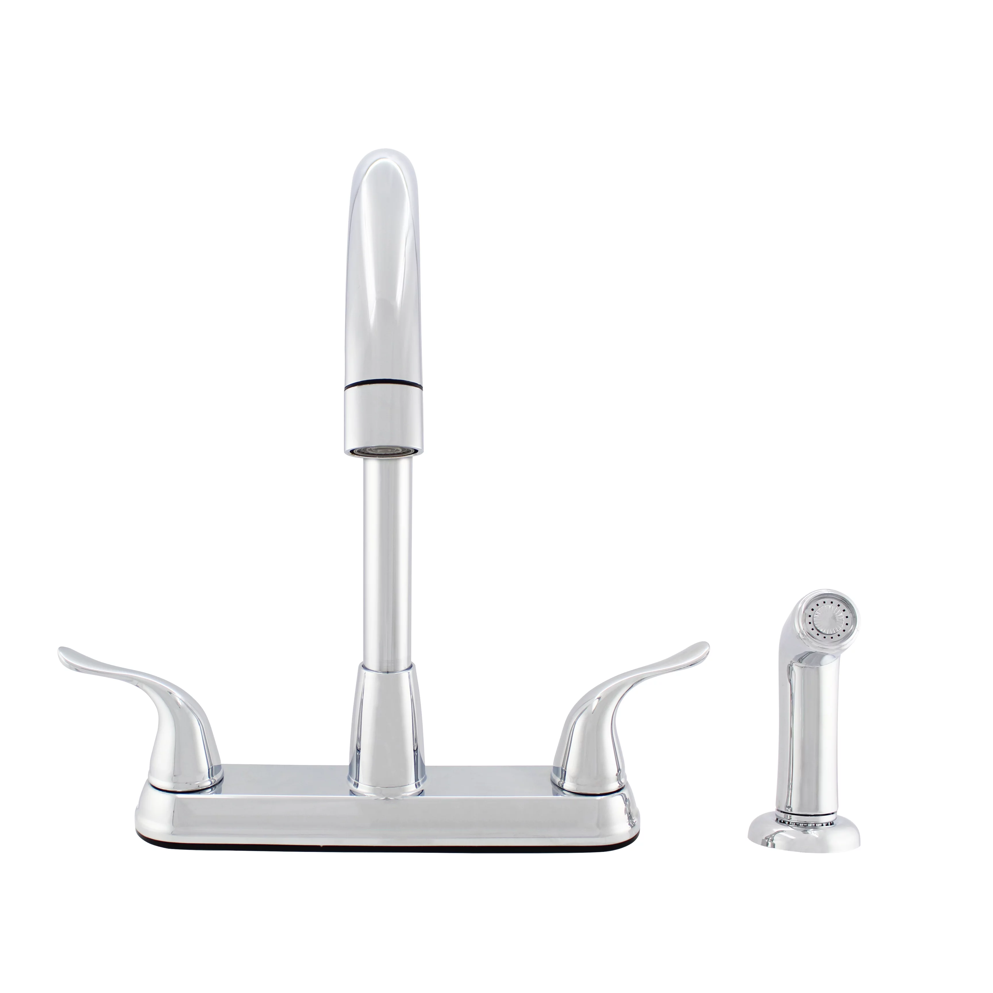 WMF-8235GNZMLP-CP - Hybrid Metal Deck Kitchen Sink Faucet 360 Degree Swivel High Spout Washerless Cart.Double Handle with Side Spray