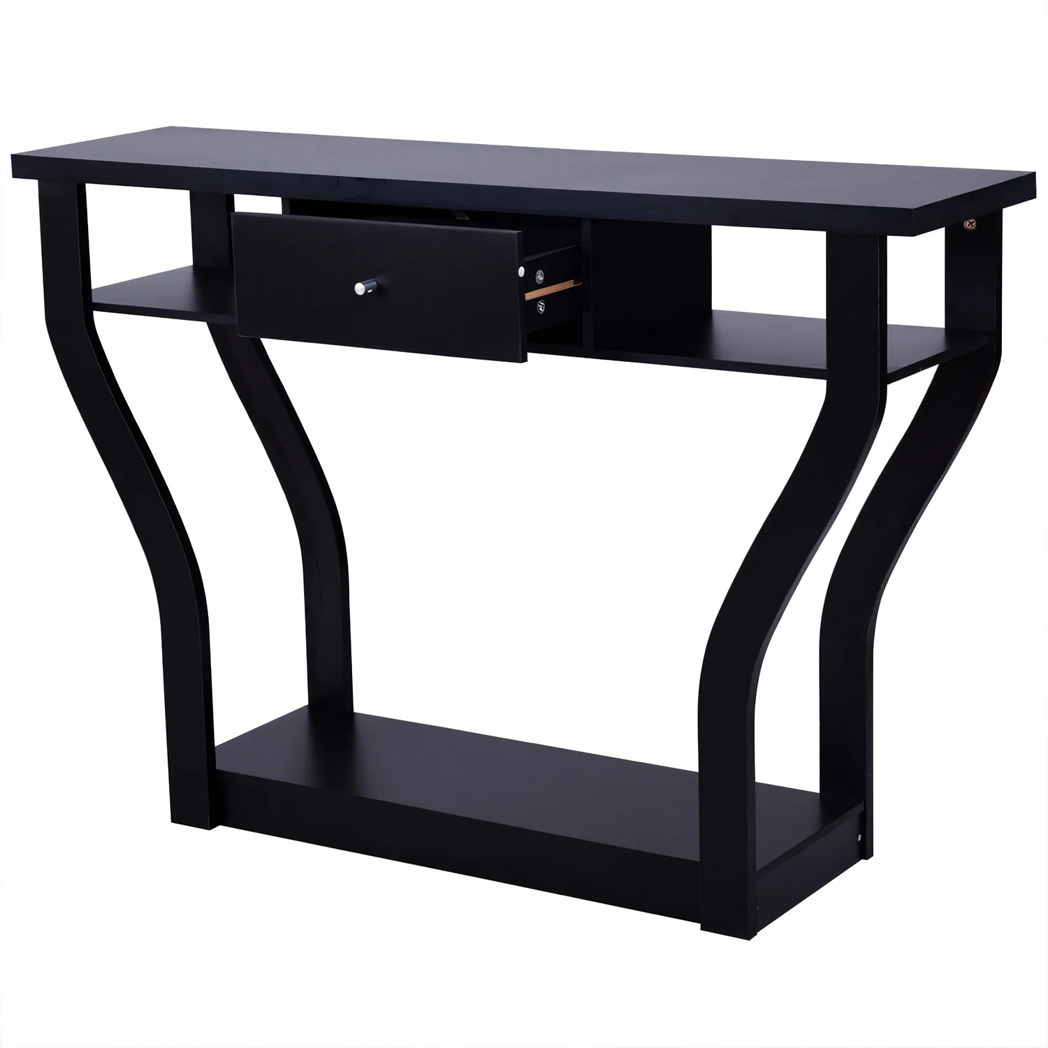 Dubbin Modern Sofa Accent Table with Drawer for Entryway and Hallway Black