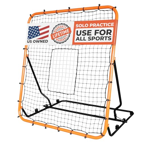 Volleyball Rebounder Net, Soccer Rebounder, Lacrosse Rebounder, Baseball Rebounder Net | Improve Pitching and Fielding Training, Spiking, Passing and Shooting Skills