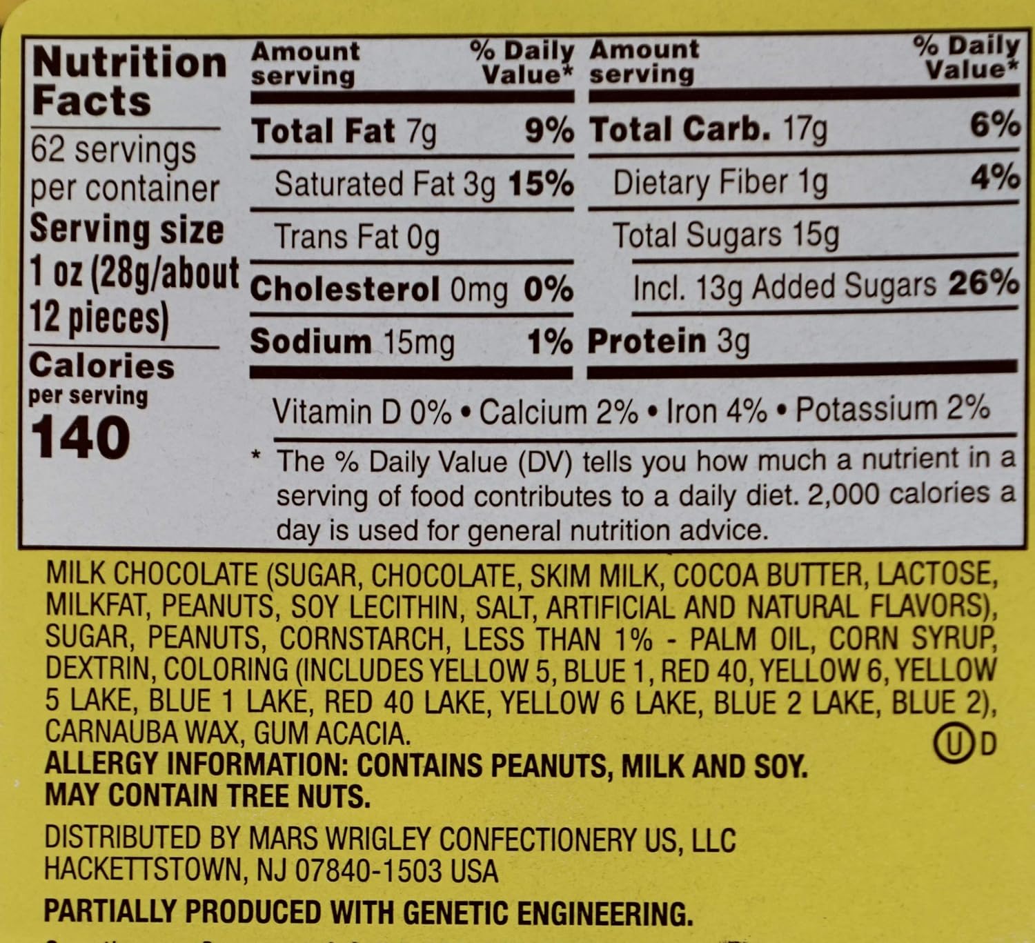 M&M's Peanut Chocolate Easter Candy Jar (62 Oz.)