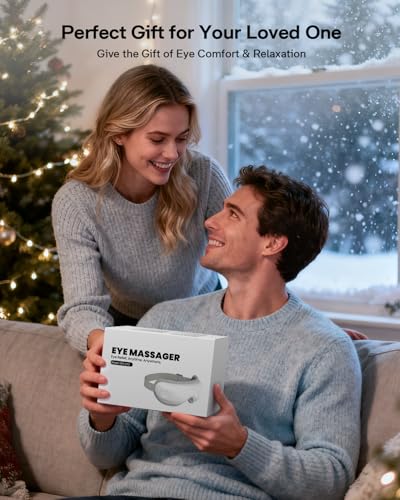 Eye Massager, Heated Eye Mask for Migraines/Strain/Dry Eyes Relief, Smart Sleep Mask with Heat & Bluetooth Music, Christmas Gift, Birthday Gifts for Mom Dad Women Men