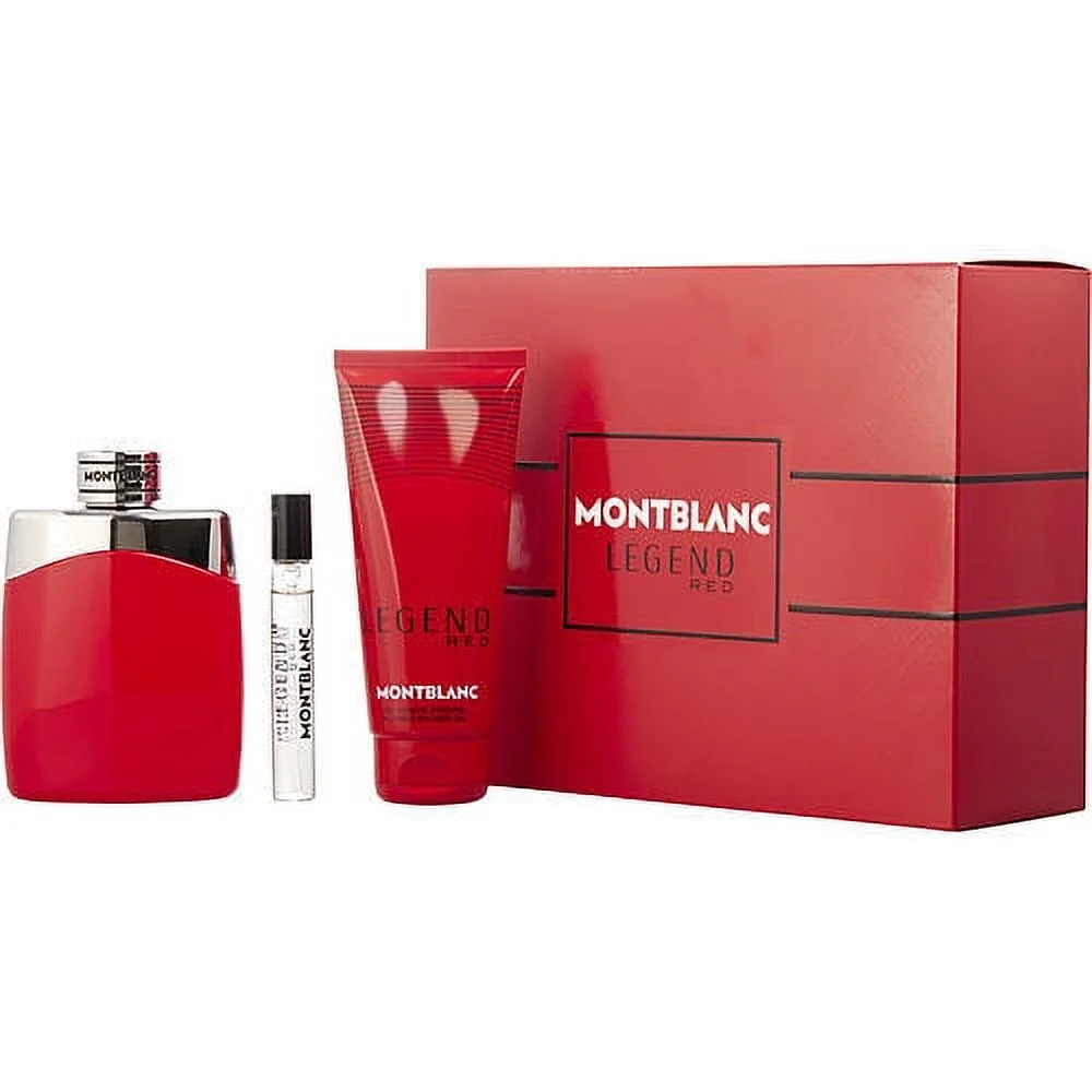 MONT BLANC LEGEND RED Gift Set - 3.3 OZ - Irresistible Juniper Berries and Cedar Scent