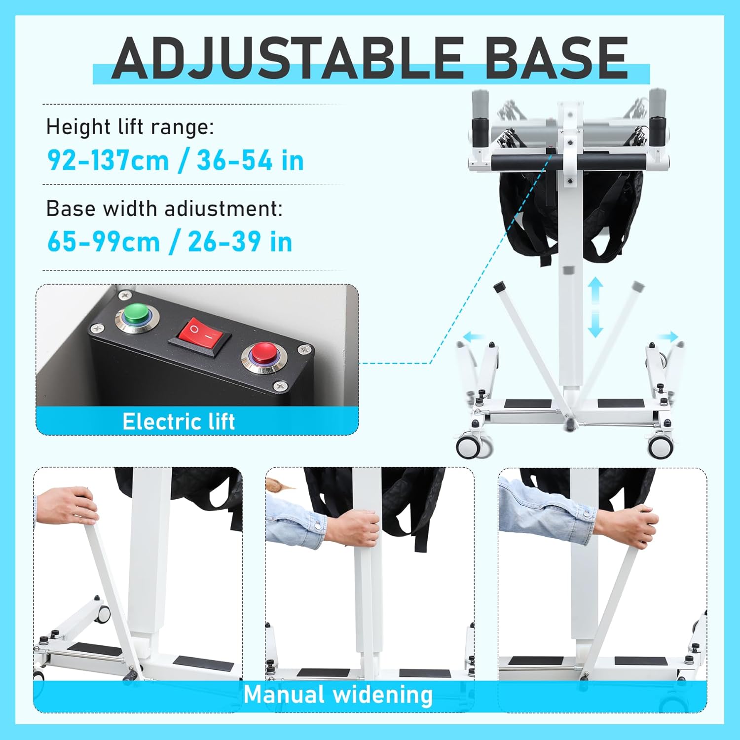 Manual Plus Electric Patient Lift Transfer Chair，Wheelchair to Car Transfer Devices,Electric Patient Transfer Lift Chair Transfer Chairs for Seniors,Wheelchair Lifts for Home Patient Lift
