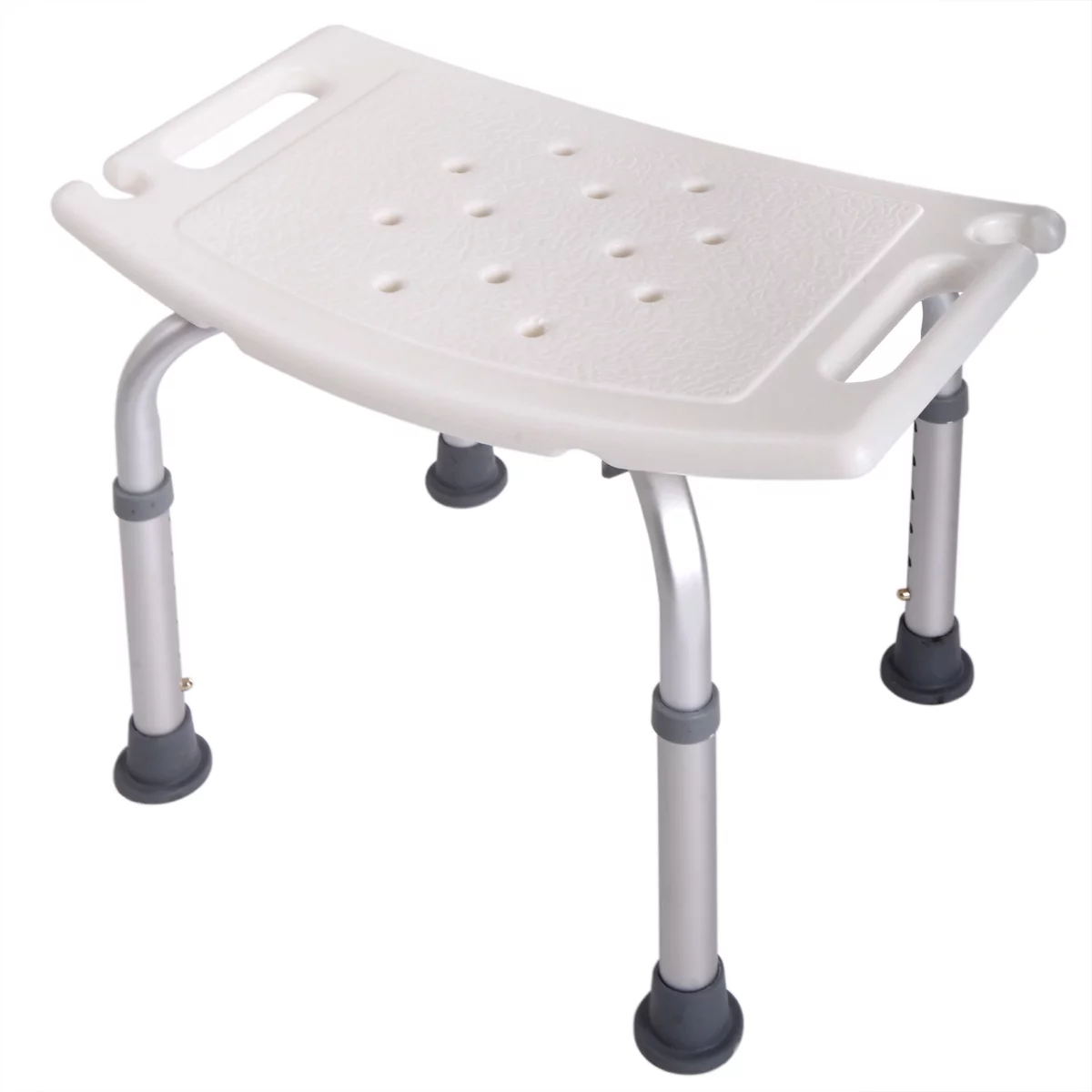 Jaxpety 6 Adjustable Height Bath Shower Chair Medical Bench Bathtub Stool Seat White New