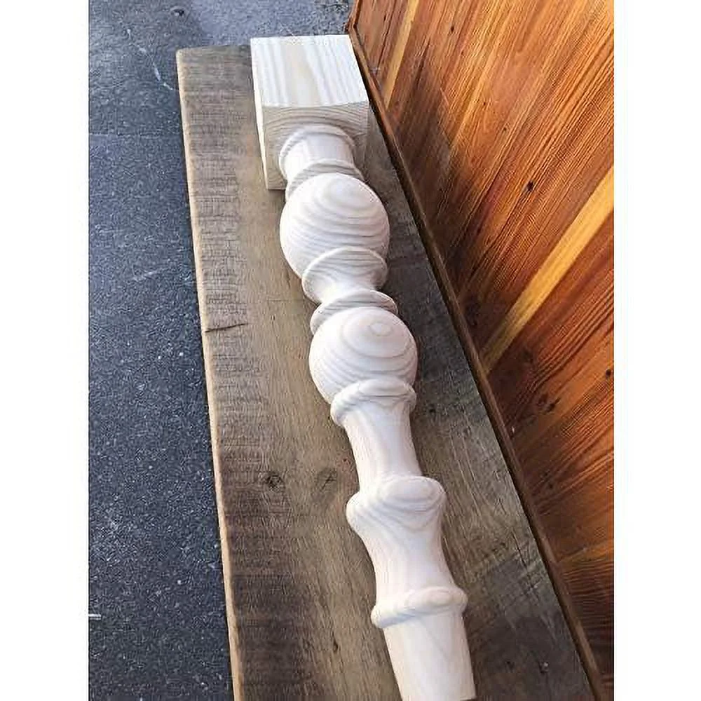 Modern Farmhouse Dining Table Legs - Unfinished - Turned Legs - DIY Furniture - Set Of 4 With Dimensions: 5