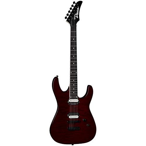 Dean Guitars MD 24 Select 6 String Flame Top Electric Guitar, Right, Trans Cherry (MD24 FM TCH)