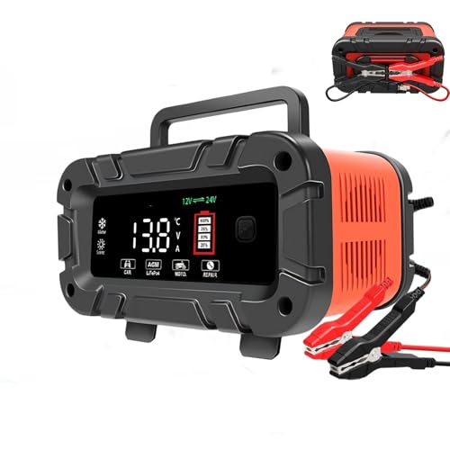 Lifepo4 Battery Charger 20A 12V / 24V, Lead Acid Car Battery Charger & Maintainer for Auto, RV, Motorcycle, Truck, Golf Cart, Boat, AGM, Gel, Deep Cycle Battery, 7-Stage 1-300AH Smart Trickle Charger