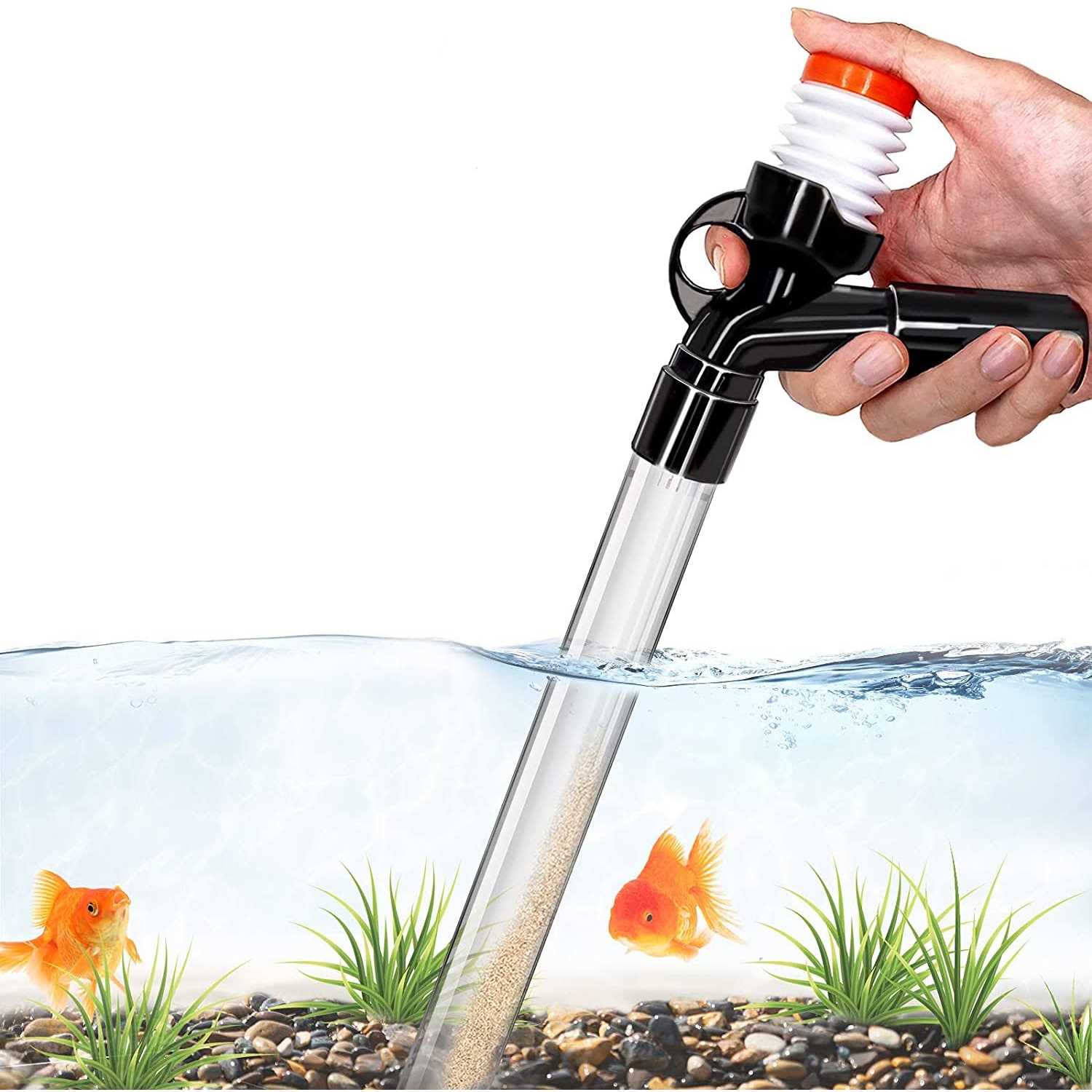 Aquarium Gravel Cleaner Fish Tank Kit Long Nozzle Water Changer for Water Changing and Filter Gravel Cleaning with Air-Pressing Button and Adjustable - Pet Supplies online store