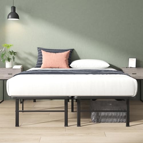 ZINUS Rumi 14in Full Metal Bed Frame, Quick Assembly SmartBase® Mattress Foundation, Heavy Duty Sturdy Steel with No Box Spring Needed, Eco-Friendly Packaging, Black
