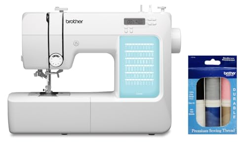 Brother CP60X Computerized Sewing Machine, 60 Built-in Stitches, LCD Display, 7 Included Feet, White