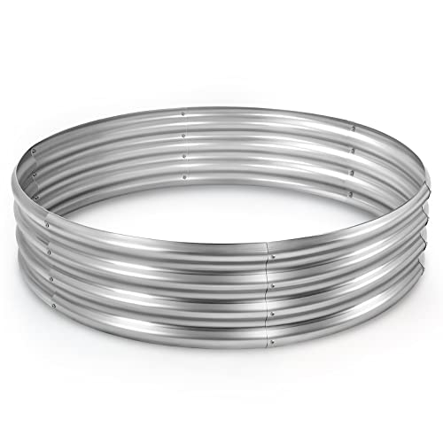 Land Guard Galvanized Raised Garden Bed 2Pcs, Planter Raised Garden Beds Outdoor, Round Clearance Raised Garden Beds for Gardening Vegetables……