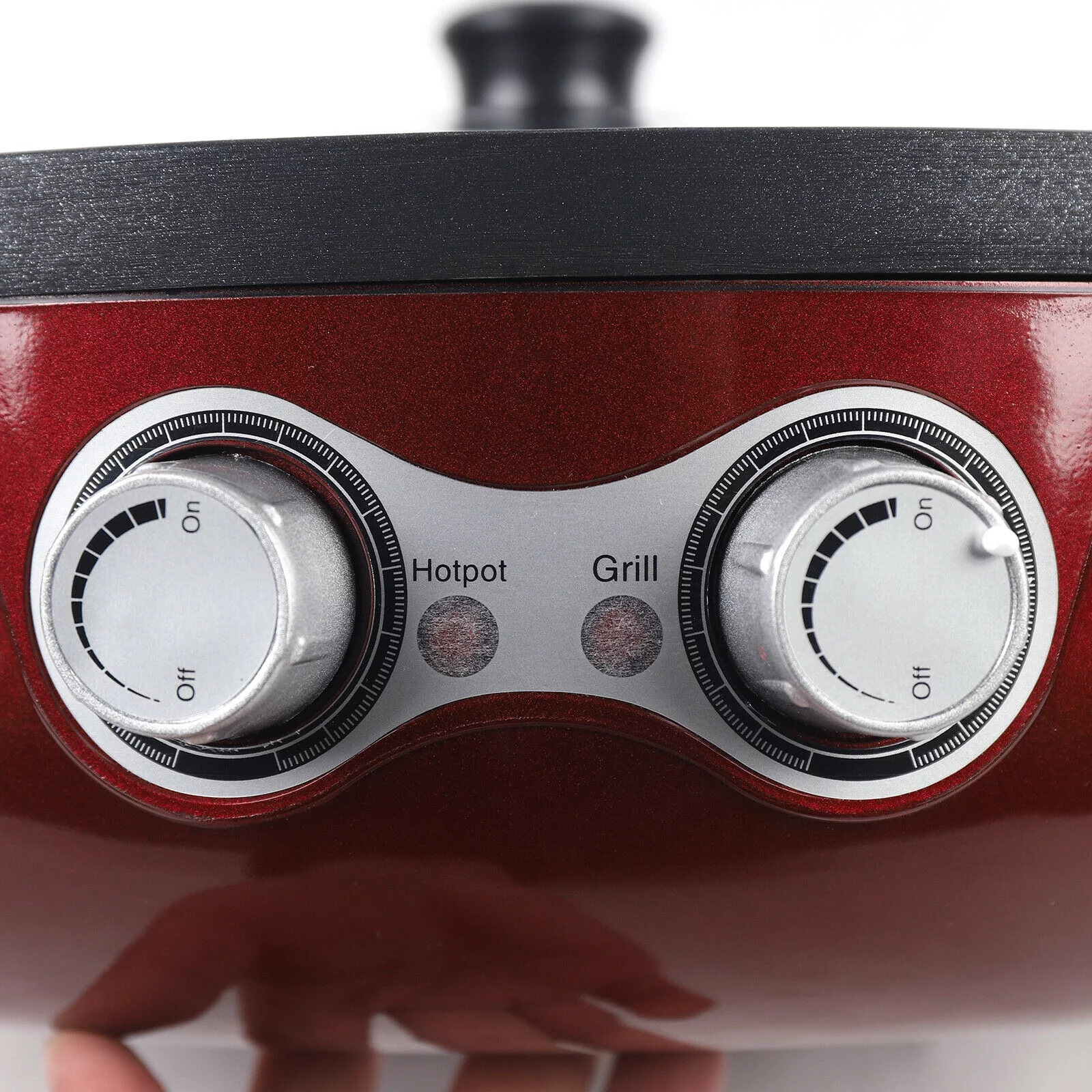 SHZICMY 2 in 1 Electric Soup Shabu Pot Smokeless Grill Hot Pot BBQ Grill 2200W 110V Red