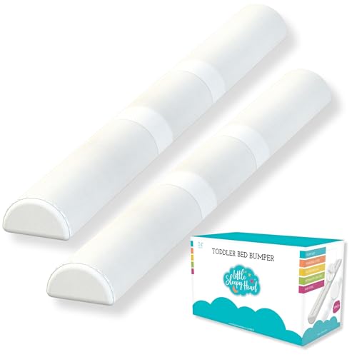Little Sleepy Head Bed Bumper for Toddlers | Toddler Bed Rail | Baby Bed Rail with Soft Cover | Foam Safety Rail with Stay-Put Cover | Twin Bed Bumper for Toddlers for Home or RV (1-Pack)