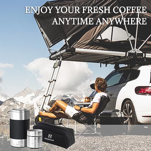 French Press Coffee Maker – Single Serve 1 Cup Small Stainless Steel Thermal Double Walled French Press 350ML/12OZ