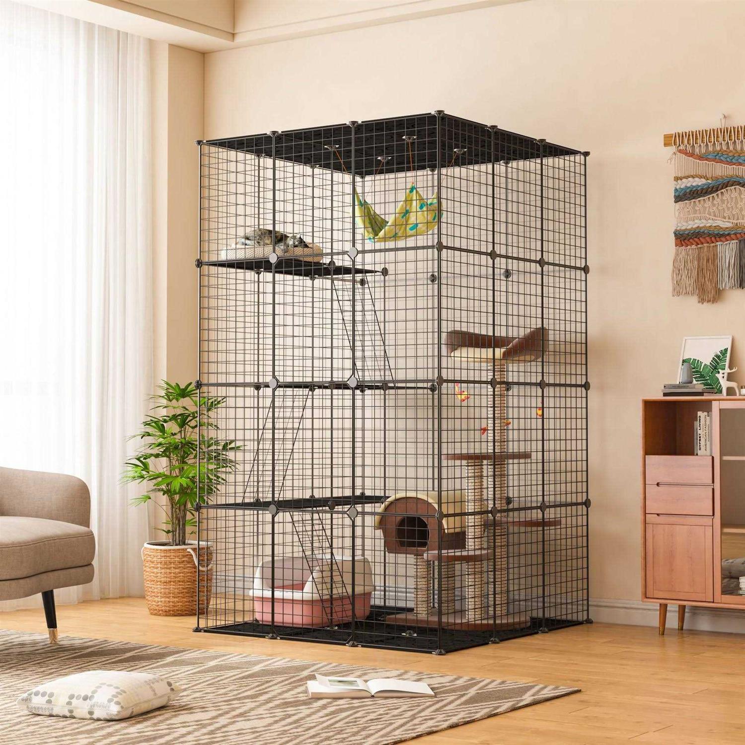 Coziwow DIY 4-Door Large Cat Cage Playpen - Pet Supplies online store