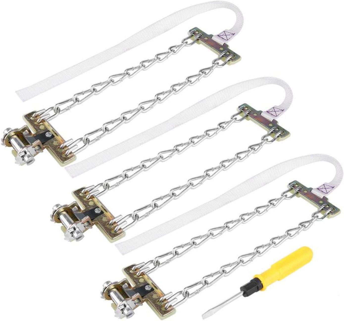 Tire Snow Chains, 3pcs Tire Anti-skid Steel Chain Snow Mud Car Security Tyre Clip-on Chain for Car Car Truck SUV(Middle)