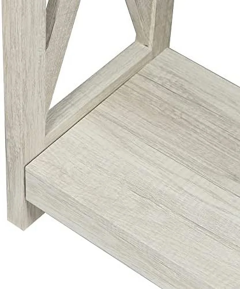 TJUNBOLIFE Console Table  Modern Farmhouse Wood Entryway / Sofa Table with 2-Tier   39 Inch  White Oak