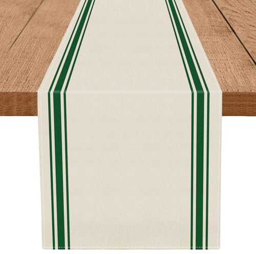Christmas Table Runner Simple Stripe Merry Christmas Long Runners for Winter Xmas Home Kitchen Dining Table Decoration 13 x 72 Inch