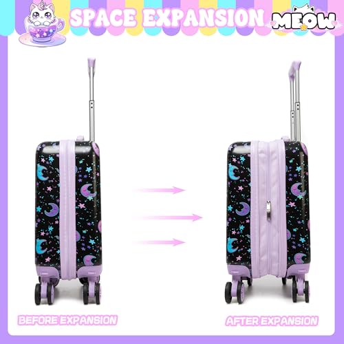 Kid’s Luggage Set 2 Piece Suitcase Set 16’’ Hardside Luggage with Spinner Wheels Girls Boys Carry on Toddler Luggage Travel Rolling Luggage Carry on Luggage Airline Approved Football