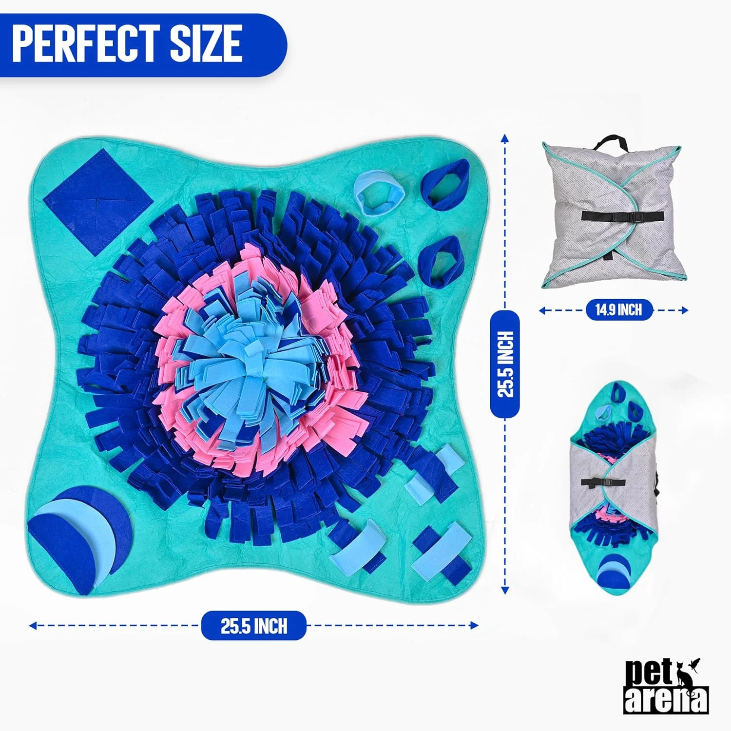 Enrichment Toy for Dogs and Cats - 25" x 25" Snuffle Mat for Natural Foraging & Stress Relief