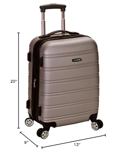 Rockland Melbourne Hardside Expandable Luggage with Spinner Wheels, 2TONENAVY, 2 Piece (20/28)