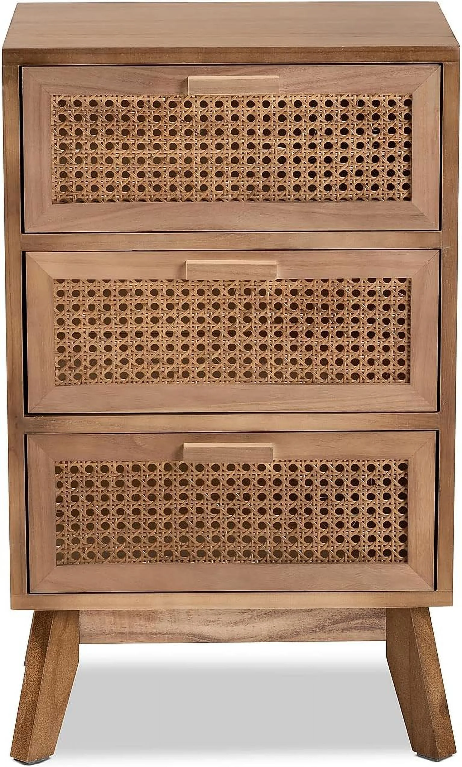 Baden 26-Inch High 3-Drawer Nightstand, Natural Brown And Walnut Brown (201-12259-Hit)