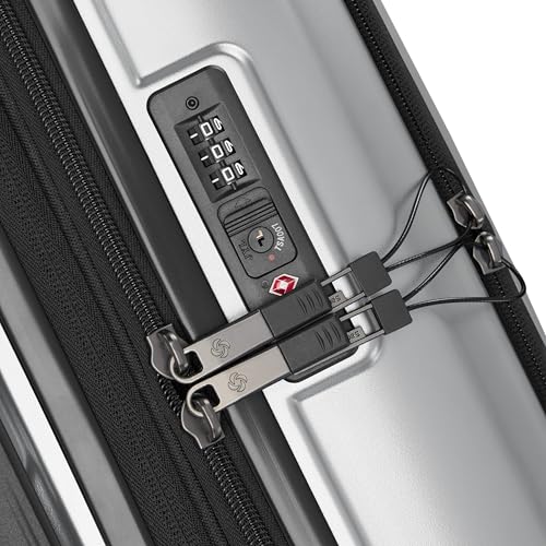 Samsonite Carry-On Pro Front Pocket Hardside Expandable 21-Inch Octiv Luggage: Durable & Impact Resistant, 360° Aero Trac Spinner Wheels, Adjustable Telescopic Handle, TSA Approved Lock - Silver