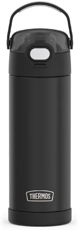 THERMOS FUNTAINER 16 Ounce Stainless Steel Vacuum Insulated Bottle with Wide Spout Lid, Apricot
