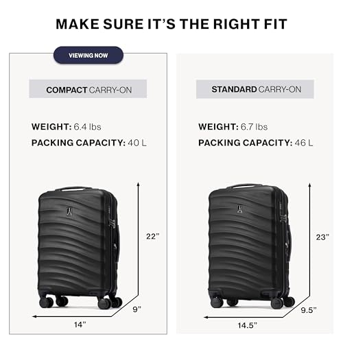Travelpro Maxlite Air V2 Hardside Expandable Carry on Luggage, 8 Spinner Wheels, Lightweight Hard Shell Suitcase, TSA lock, Black, Carry On 21-Inch