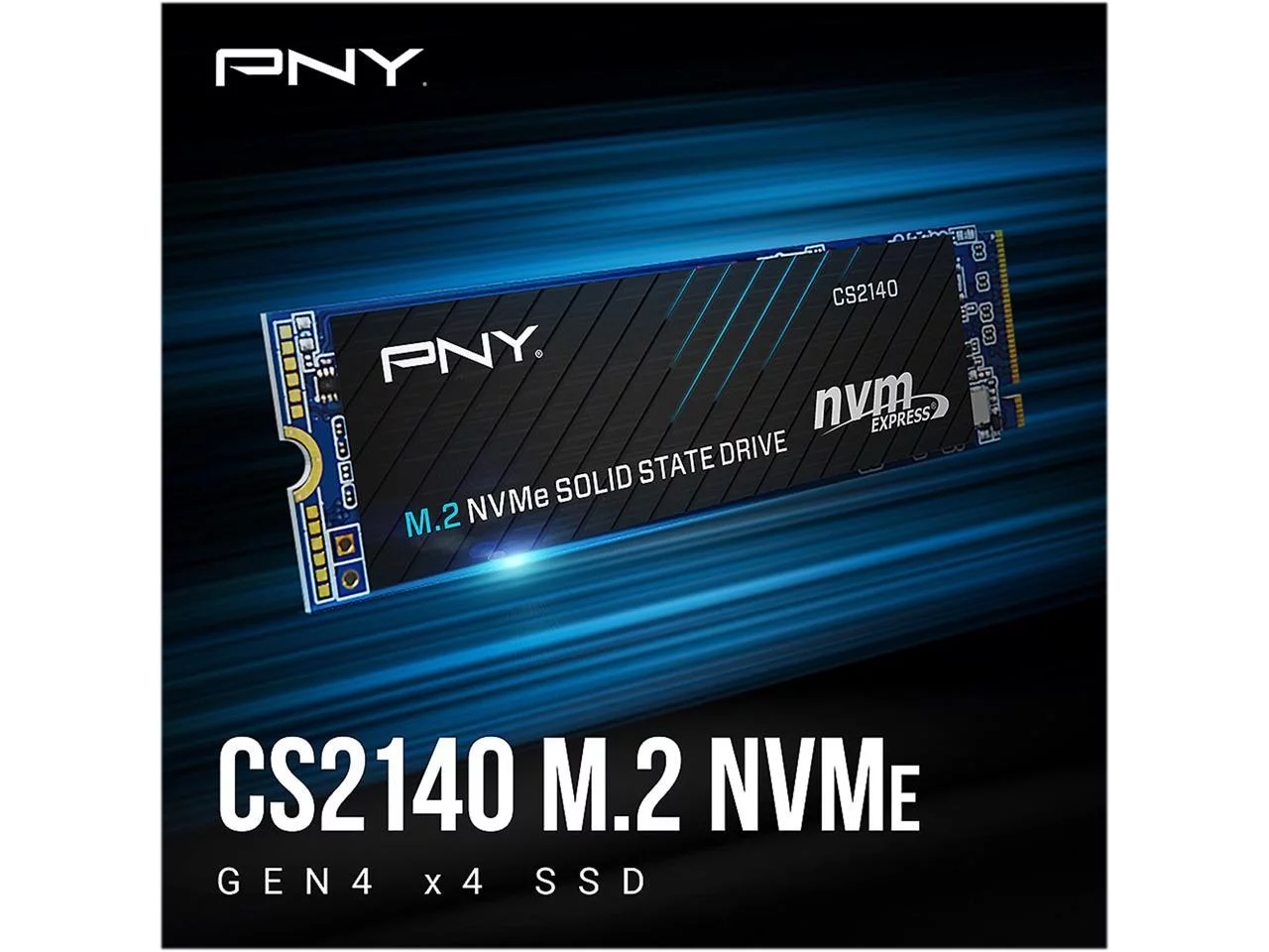 PNY CS2140 M.2 2280 1TB PCI-Express 4.0 x4, NVMe 1.4 3D NAND Internal Solid State Drive (SSD) M280CS2140-1TB-RB