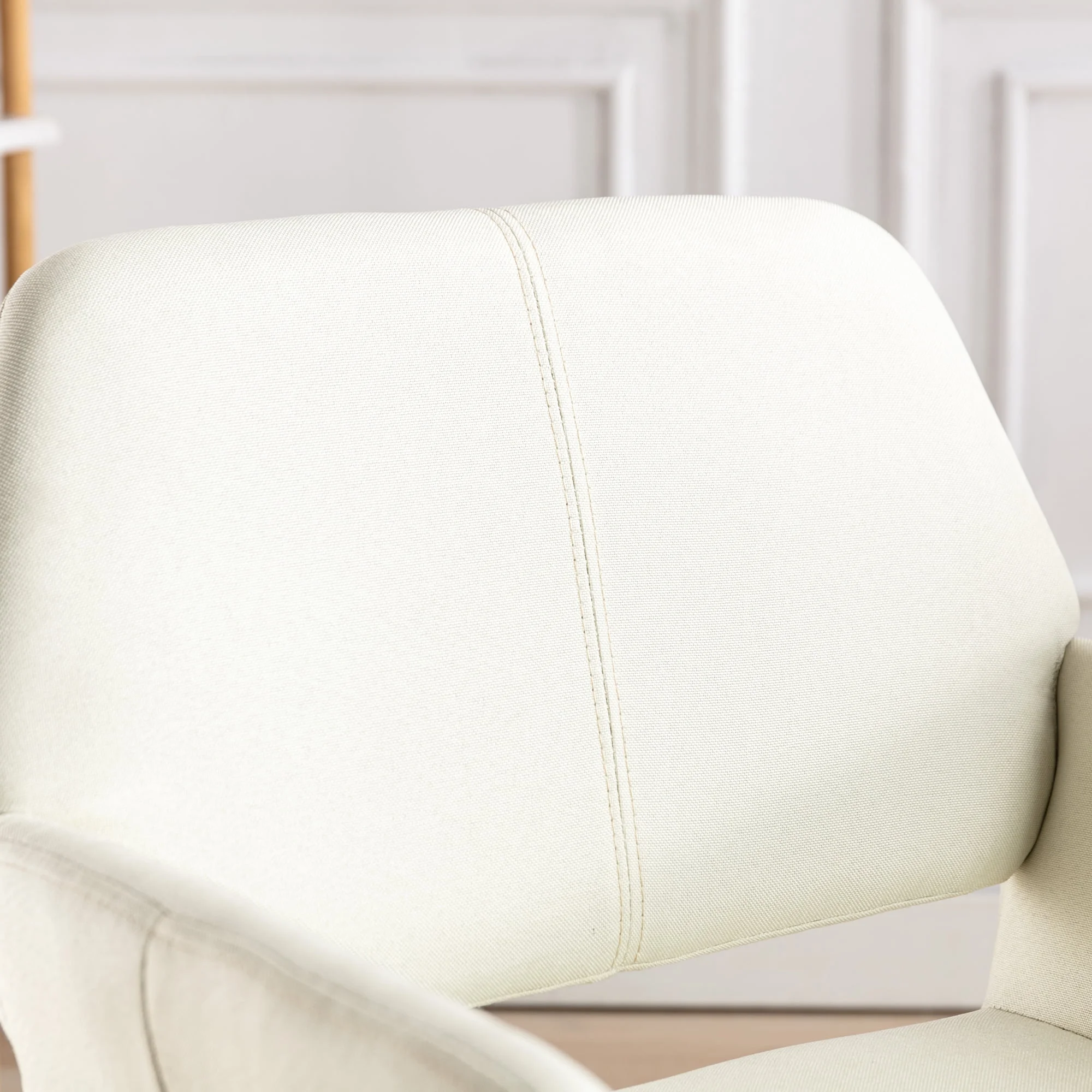 ikayaa Small Modern Living Dining Room Accent Chairs Fabric -Century Upholstered Side Seat Guest with Metal Legs Legs (Beige)