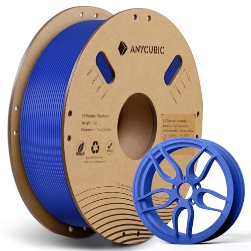 ANYCUBIC High Speed 3D Printer Filament 1.75mm Bundle, Rapid PLA Filament with High Prints Quality, Dimensional Accuracy +/- 0.02mm, Print with Most FDM 3D Printers, 1KG Spool, 2KG Blue + Bright Red