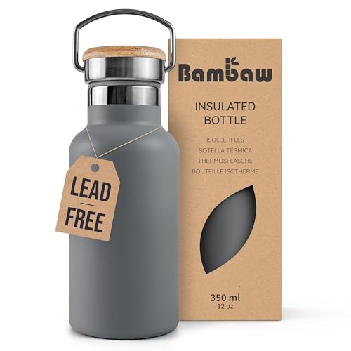 Bambaw 32 oz Water Bottle | Insulated Water Bottles | Water Bottle Stainless Steel | Insulated Travel Water Bottle | Insulated Water Bottle | Stainless Steel Water Bottles | 1 Liter Water Bottles