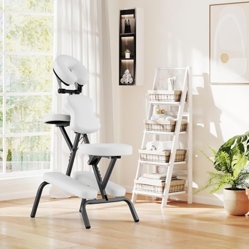 Giantex Portable Light Weight Massage Chair Travel Massage Tattoo Spa Chair w/Carrying Bag (White)