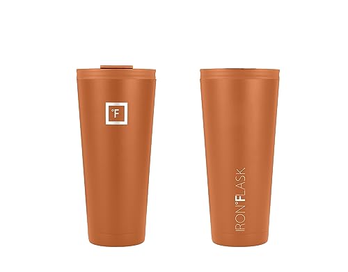 IRON °FLASK Classic Tumbler - Vacuum Insulated Stainless Steel Water Bottle, Double Walled, Drinking Cup, Insulated Travel Mug (Cotton Candy, 24 oz Solid Lid)