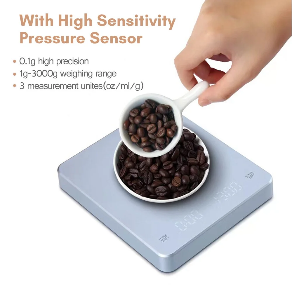 Dazzduo Electronic Weigher,Coffee Scale Scale Built-in Battery Kitchen Scale Kitchen Scale Pour Pour Over Drip Scale Pour Over Precision Kitchen Scale Espresso Scale Built-in Scale LED Screen Scale