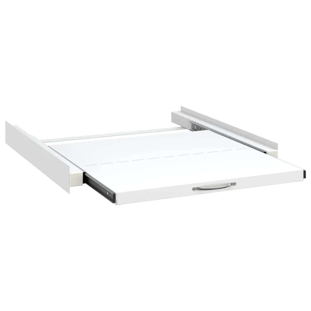 Double Washing and Drying Machine Pedestal with Drawers White