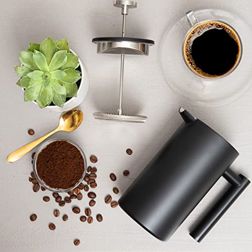 Mixpresso Stainless Steel French Press Coffee Maker 27 Oz 800 ml, Double Wall Insulated French Press Stainless Steel, Easy Clean Tea Brewer, Easy Press Durable Metal Coffee Press