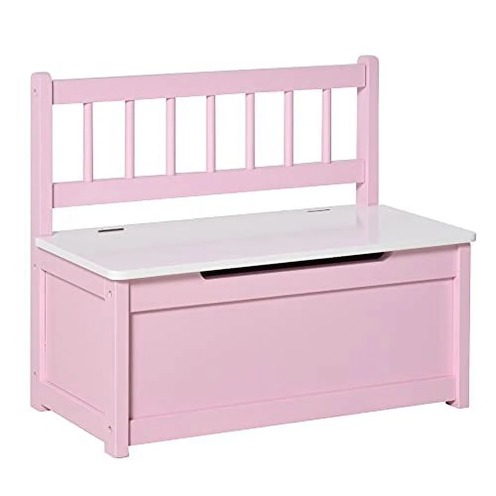 Wooden Toy Organizer Chest Storage Box With Seat Bench Cabinet Chunk Cube With Safety Pneumatic Rod