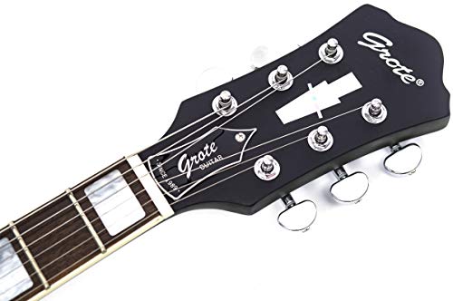 GROTE Electric Guitar Semi-Hollow Body Guitar matte finished P90 (Grey)