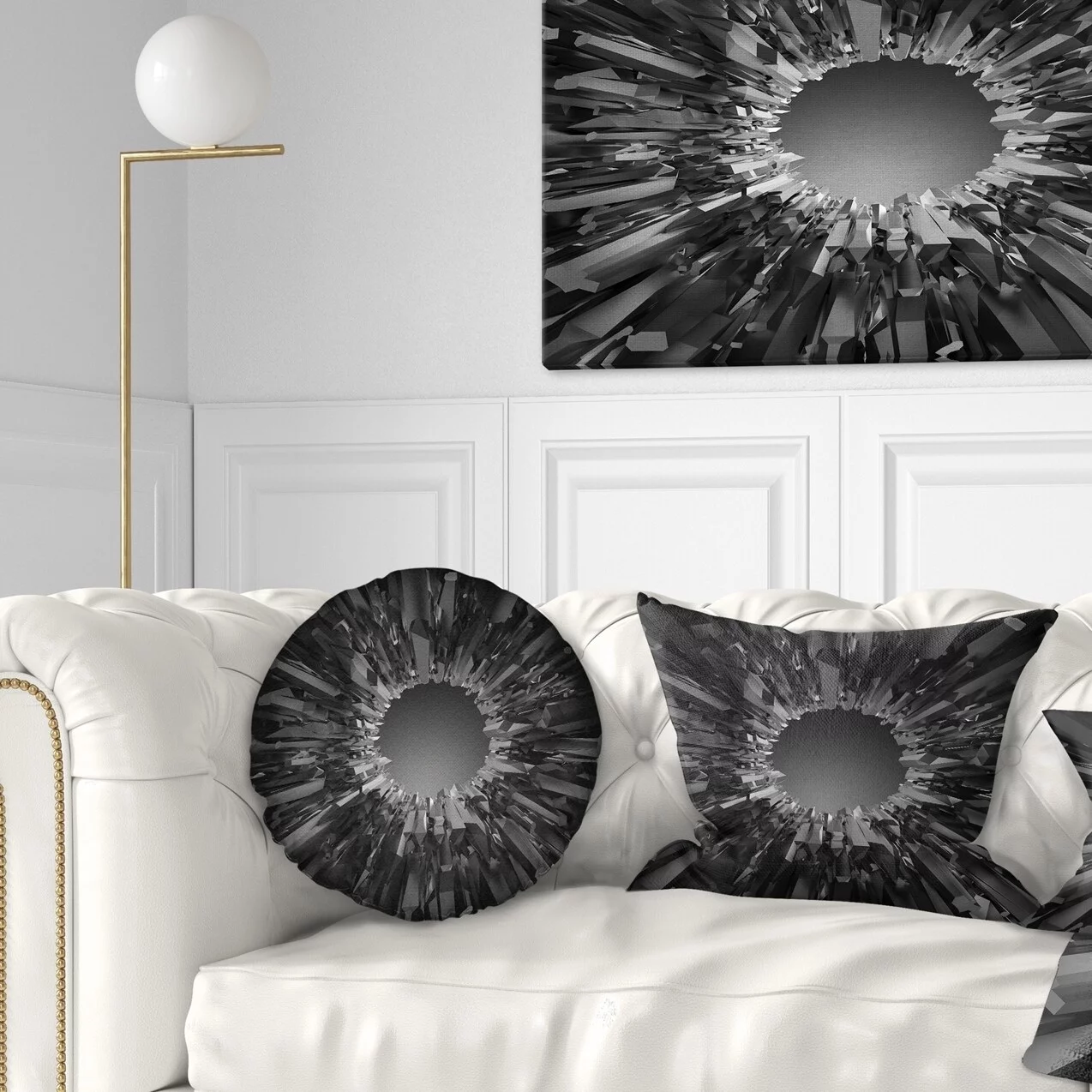 DESIGN ART Designart 'Futuristic Black Background' Abstract Throw Pillow 18 in. x 18 in. Medium