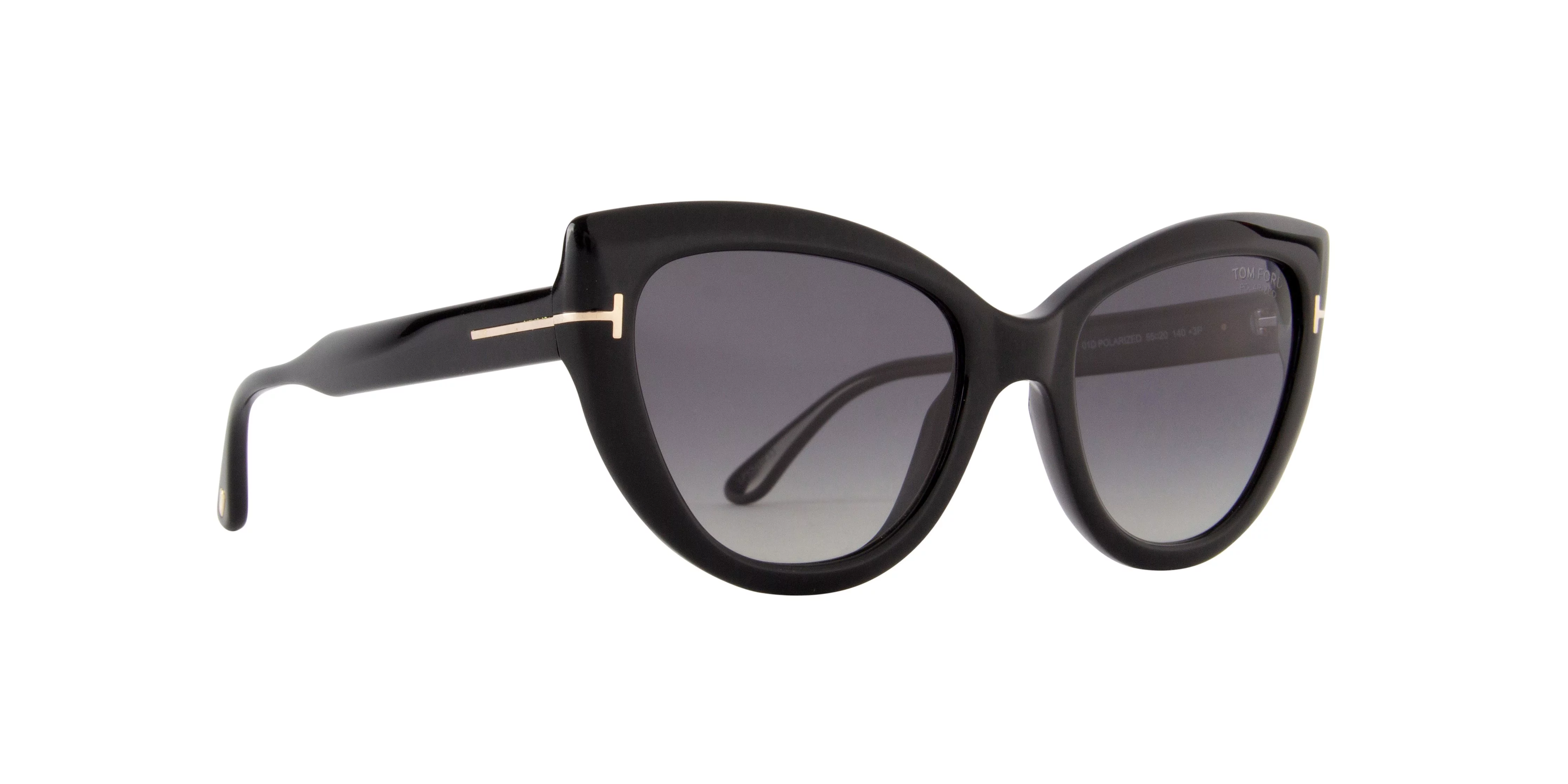 Tom Ford FT 0762 Sunglasses 01D Shiny Black/ Polarized Smoke Lenses