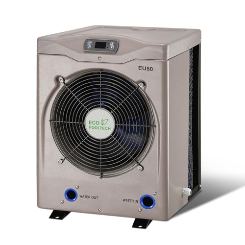 Above Ground Pool Heater EU50, Max 16184BTU Up to 5000gallons Electric Swimming Pool Heat Pumps, Titanium Heat Exchanger, 5.62 COP, 110V/120V, Fits 8/11/15 Foot Pools Heating Pool Warmer