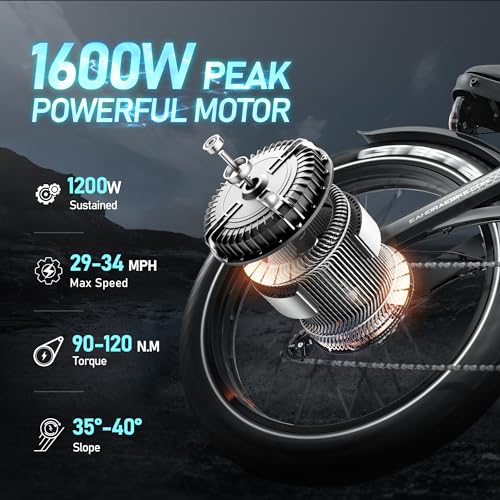 Romeo Pro/Romeo Ⅱ[2024 New]1200W/2500W Dual Motor 60Ah Adult Electric Bikes, 26*4/ 20*5 Fat Tire Electric Mountain Bike 34/37 Mph120+Miles Long Range Electric Bicycles, Four Piston Brake Ebike