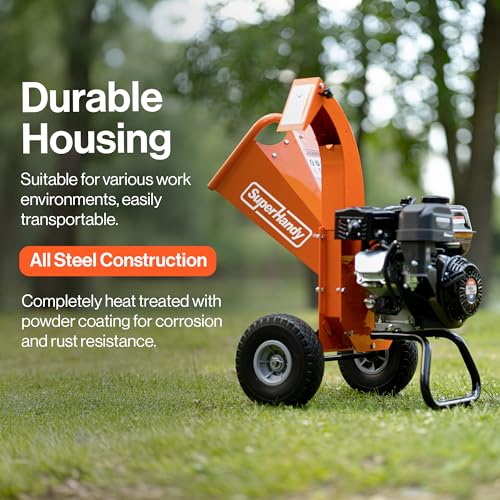 SuperHandy Mini Wood Chipper Shredder Mulcher Heavy Duty 7HP Compact Design 3