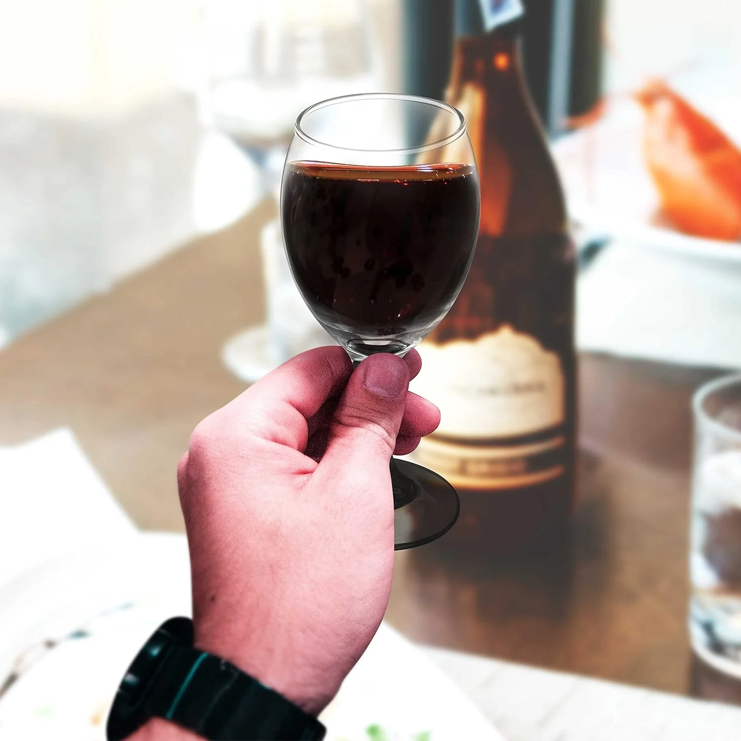 10 Aragon Wine Glasses Set, 8.5 Oz. - High Standard, Made - Black