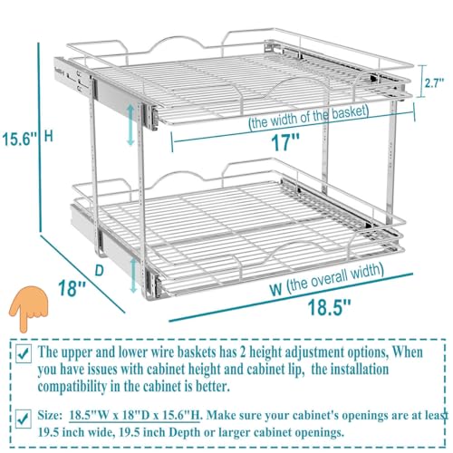 OCG 2 Tier Pull Out Cabinet Organizer (7.5