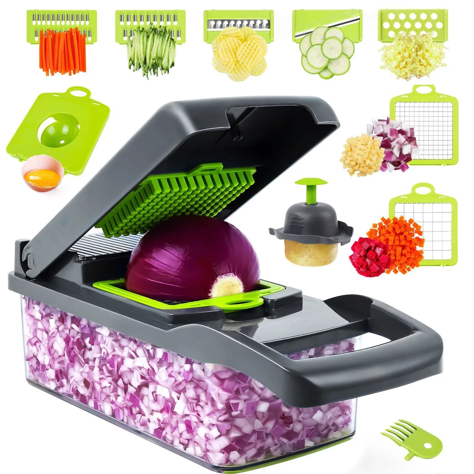 kydely Vegetable Chopper Cutter,Mandoline Slicer Food Onion Veggie Dicer with Container